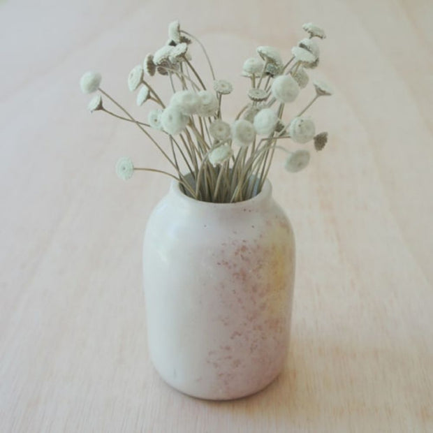 Natural Soapstone Jug Vase - Medium styled with dried flowers