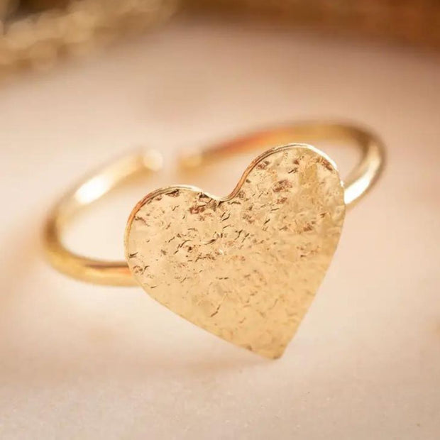 Petite Heart Adjustable Ring styled
