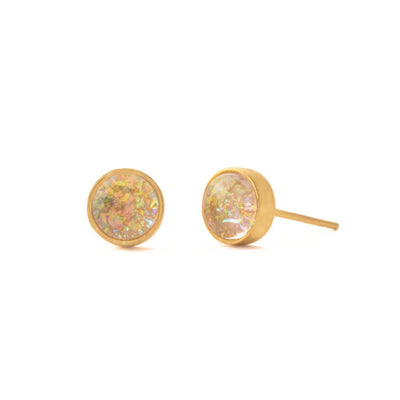 Mina Gold and Opal Stud Earrings