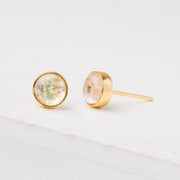 Mina Gold and Opal Stud Earrings closeup