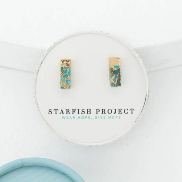 Brayden Turquoise Stud Earrings in Gift Box