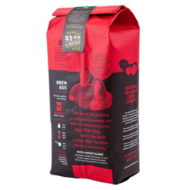 Equal Exchange Organic Congo Coffee Project 1 lb bag Whole Bean - back