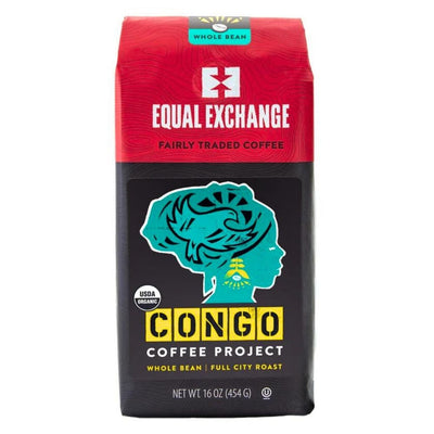 Equal Exchange Organic Congo Coffee Project 1 lb bag Whole Bean - front
