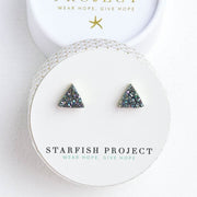 Kyra Multicolored Druzy Stud Earrings in gift box