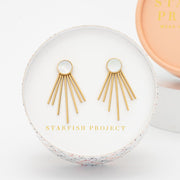 Caroline Mother of Pearl Stud & Fringe Earrings in a FREE gift box