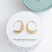 Crescent Moon Thread Drop Earrings in gift box