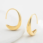 Crescent Moon Thread Drop Earrings styled