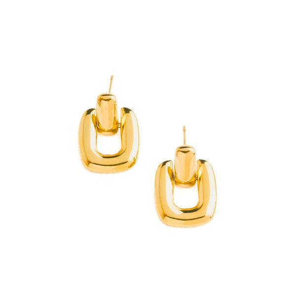 Buckled Up Gold Post Earrings
