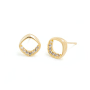 Halo Gold Stud Earrings