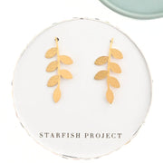 Flourish Vine Leaf Post Earrings in gift box