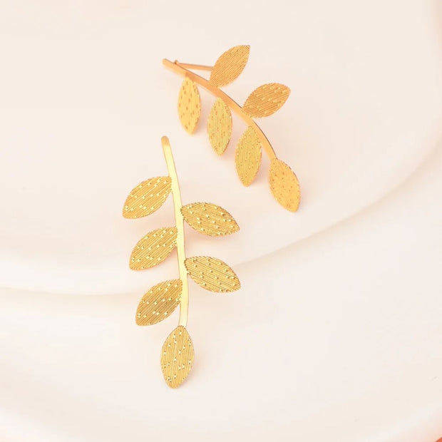 Flourish Vine Leaf Post Earrings styled