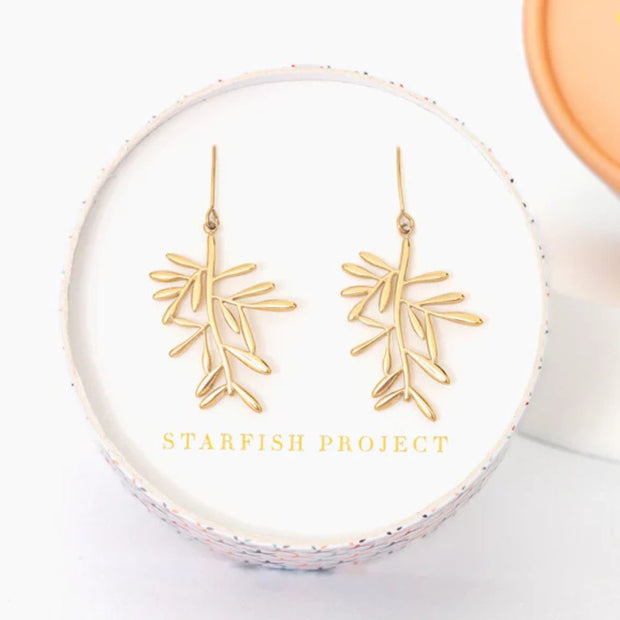 Rooted and Rising Branch Earrings in gift box