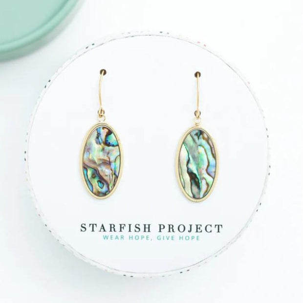 Under the Sea Abalone Earrings in gift box