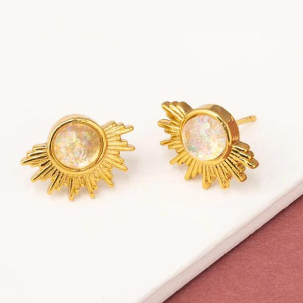 Sunbeam Opal Stud Earrings styled