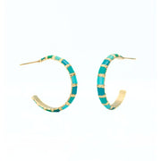 Golden Jade Radiance Open Hoop Earrings