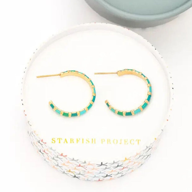 Golden Jade Radiance Open Hoop Earrings in gift box