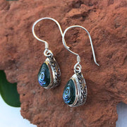 Antik Sterling Silver and Abalone Small Teardrop Earrings