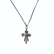 Silver Modern Cross Pendant Necklace