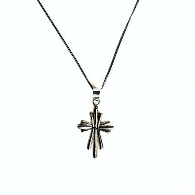 Silver Modern Cross Pendant Necklace