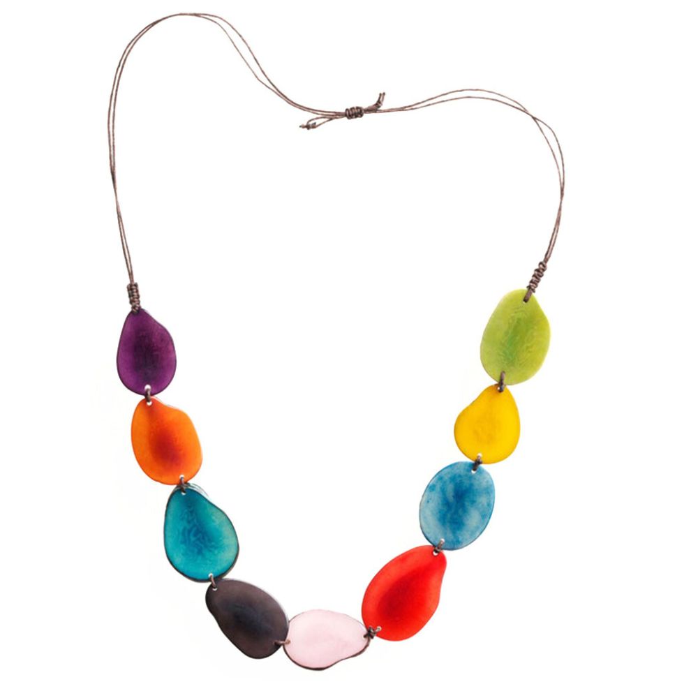 Dyed Tagua Nut Slices, Multi-Colored Resin Beads (Multi-colored