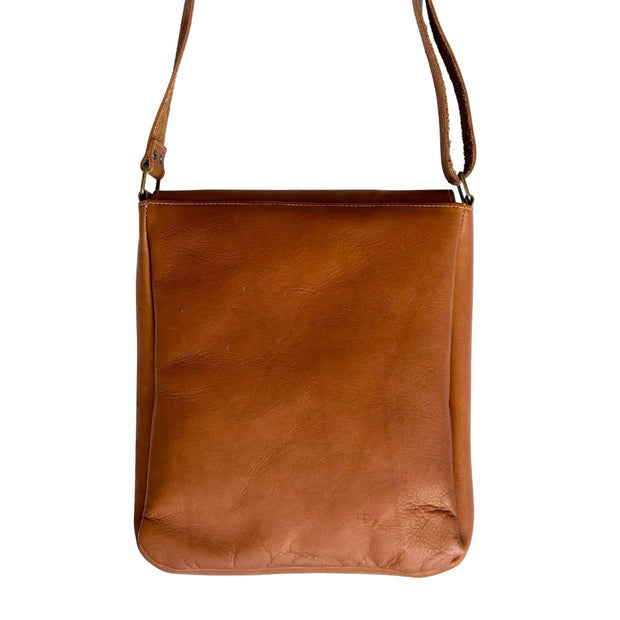 Heritage Tapiz-style Weave and Leather Crossbody Bag back view
