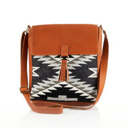 Heritage Tapiz-style Weave and Leather Crossbody Bag front view