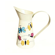 Cream Color Watering Can with Hand-painted Butterflies