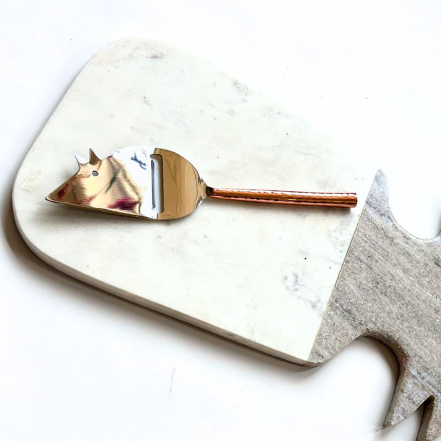 Copper & Silver Mouse Cheese Knife