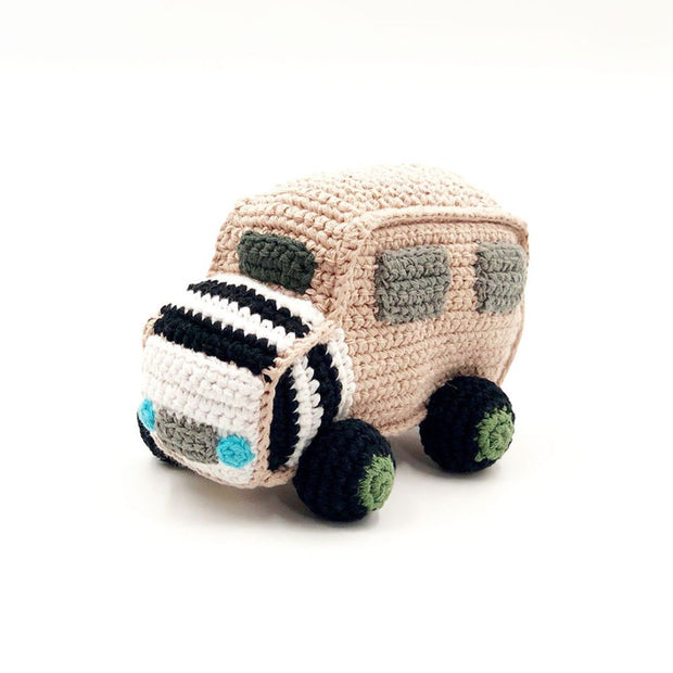 Pebble Plush Jeep Safari Rattle Toy