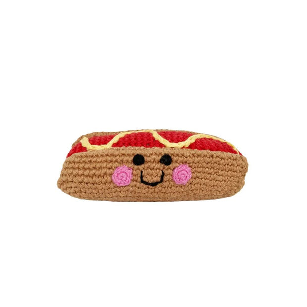 Pretend Play Food Crocheted Rattle - Friendly Hot Dog