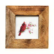 Cardinal and Cherry Blossom Quilled Greeting Card in square frame