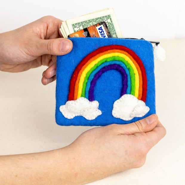 Felted Wool Coin Purse - Rainbow lifestyle