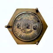 Brass Compass and Calendar Device showing 40-year calendar side
