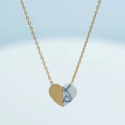 Alexis Gold and Howlite Heart Necklace styled