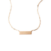 Mama Gold Bar Necklace detail