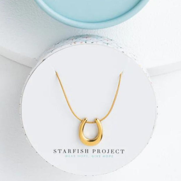 Lucky You Horseshoe Pendant Necklace in gift box