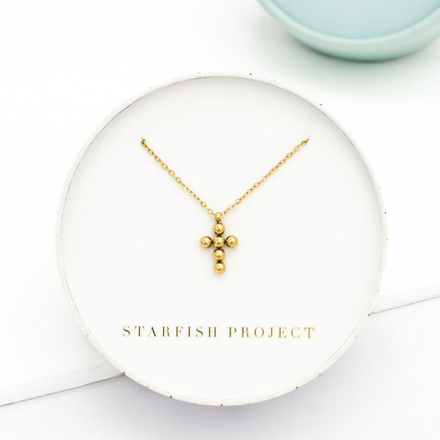 Perfect Harmony Gold Cross Necklace in gift box