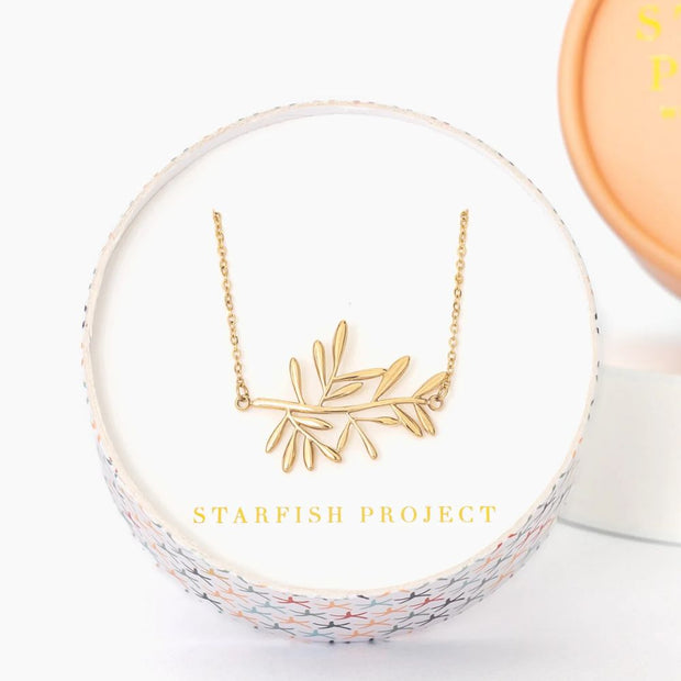 Rooted and Rising Branch Necklace in gift box