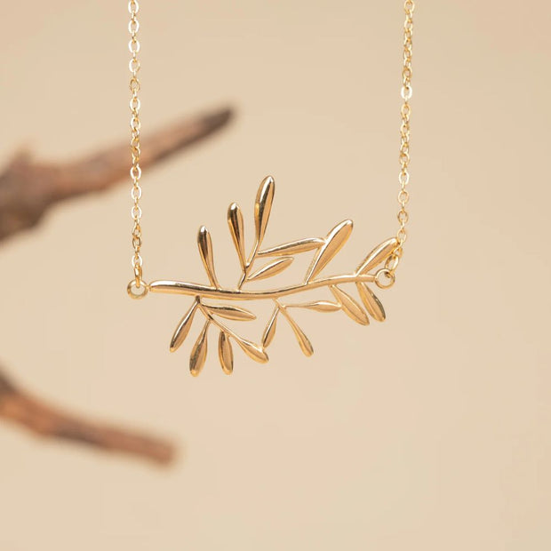 Rooted and Rising Branch Necklace styled