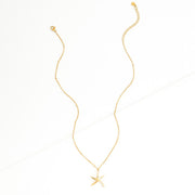 Starfish Hope Necklace in Gold full chain and pendant view