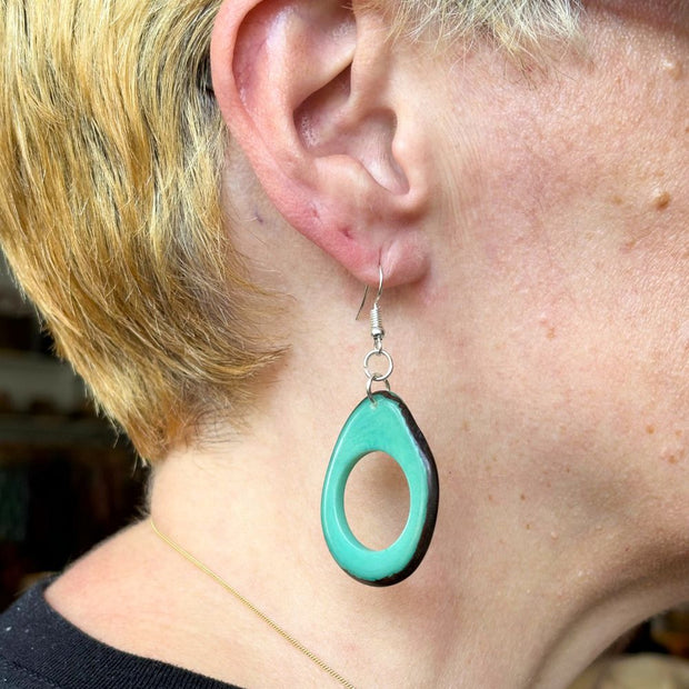 Tagua Cadena Earrings on model