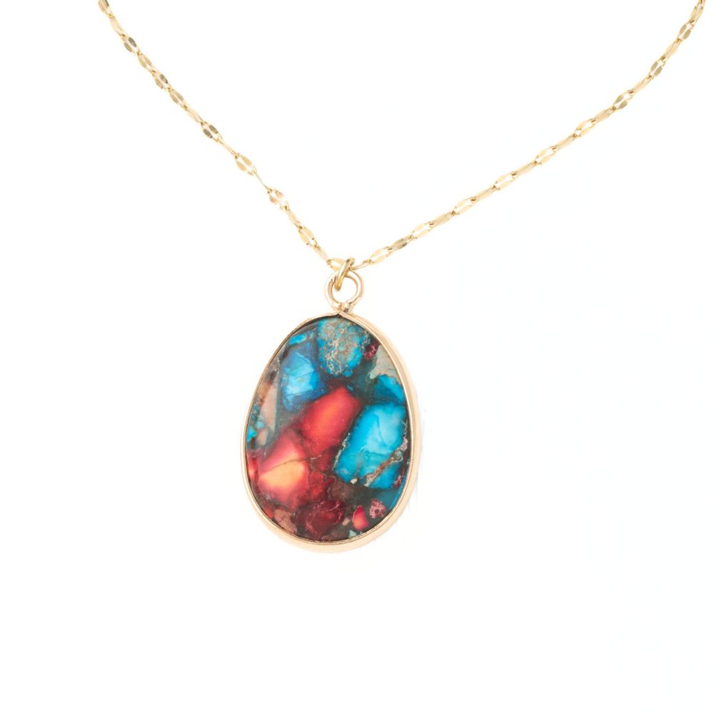 Mosaic Jasper Pendant Necklace – Zee Bee Market LLC