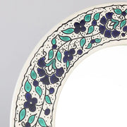 Blue Floral Round Ceramic Mirror detail