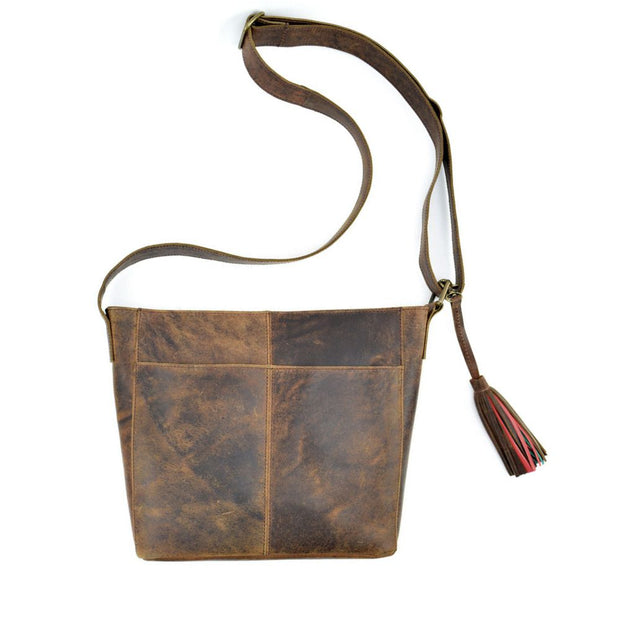 Rustic Leather Crossbody Bag