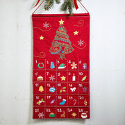 Hand-embroidered Christmas Countdown Advent Wall Calendar lifestyle