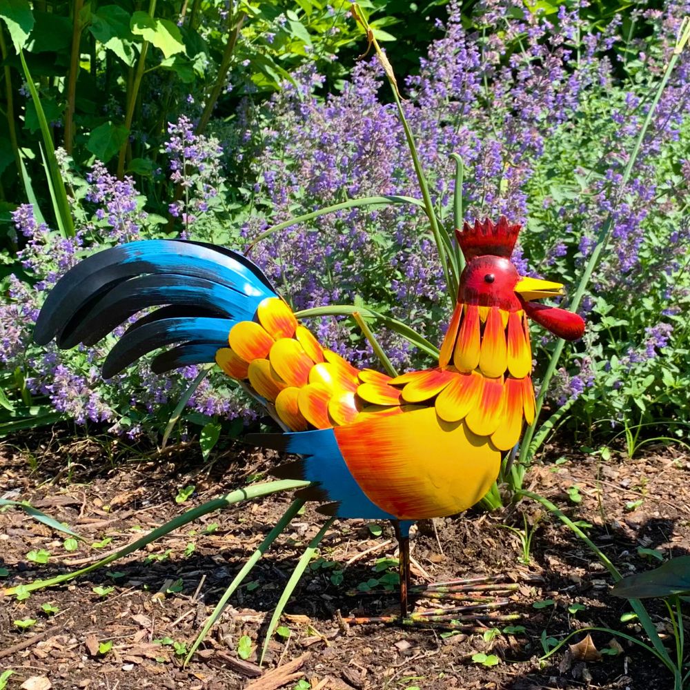 Rustic Rooster Garden Art Sculpture – Zee Bee Market LLC