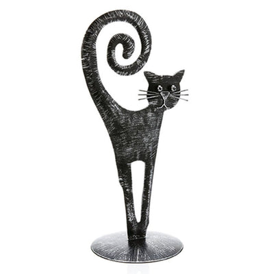 Metal High-Tail Black Cat