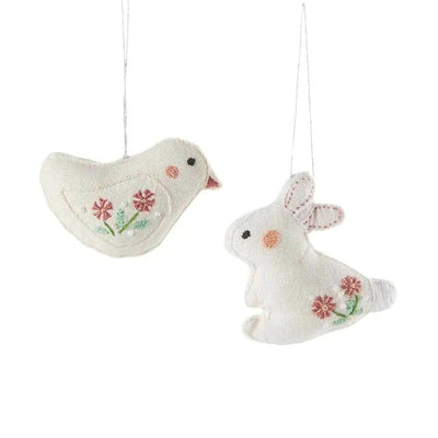 Embroidered Easter Ornaments - Bunny & Chick