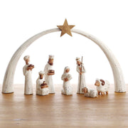 8-piece Whitewashed Albizia Nativity Set