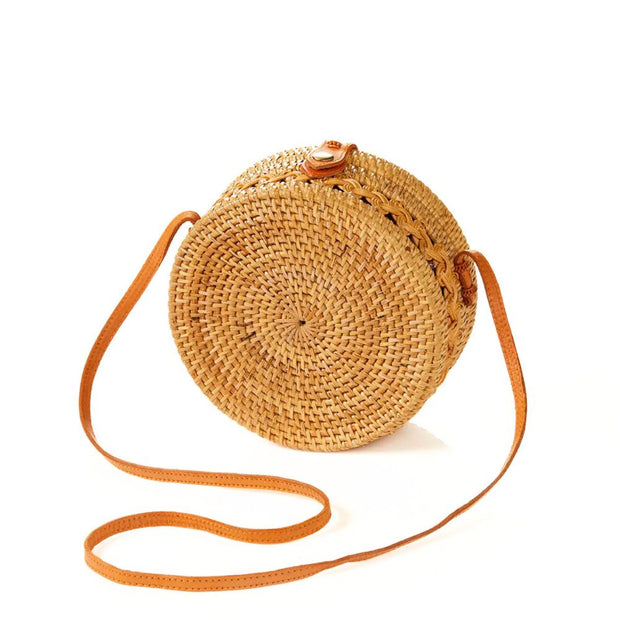 Matahari Rattan Round Crossbody Bag back